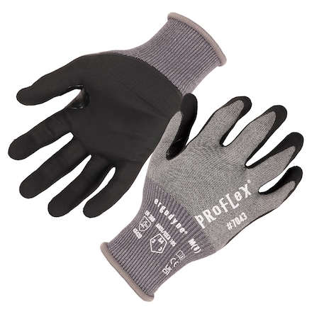 Ergodyne Coated Glove, Nitrile, Gray, 2XL 12 PK 7043-12PR